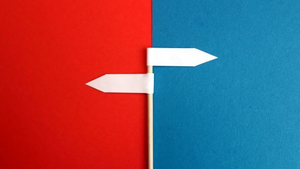 Arrows two shows a different direction made of paper