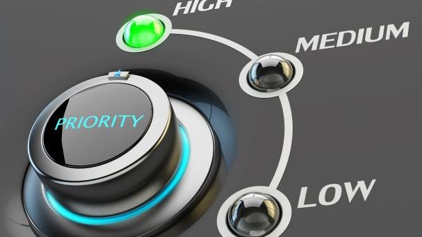 An R&D tax credits priority gauge set on 'high'