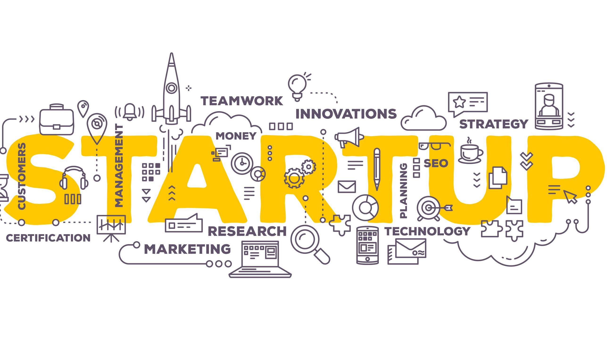 image of the word startup