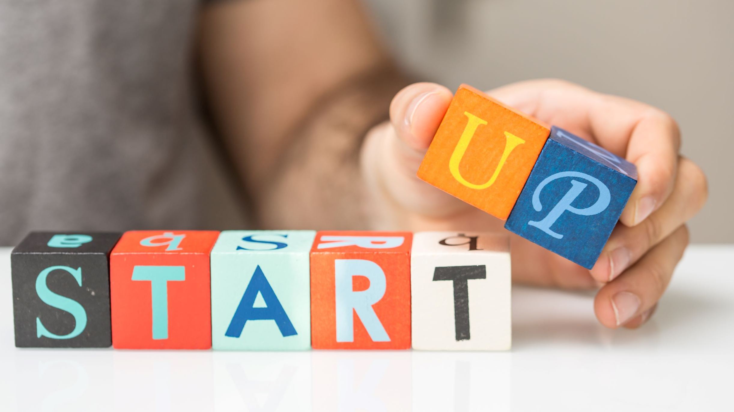 image of the word start up in bold colours