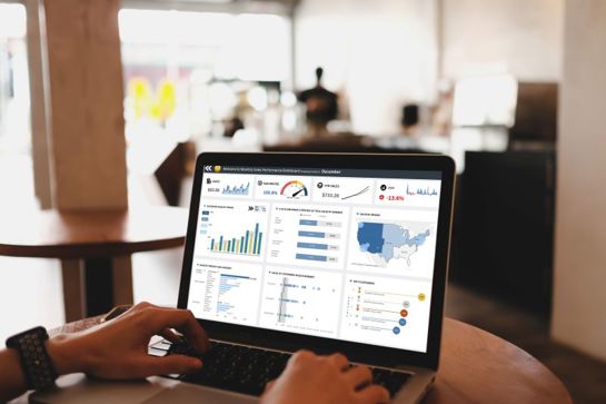 Laptop showing performance metrics