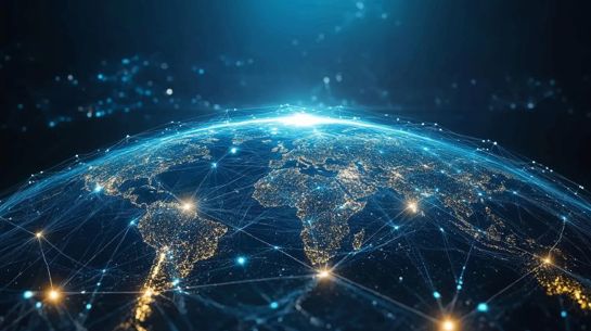 Earth Viewed From Space With Links Between Countries